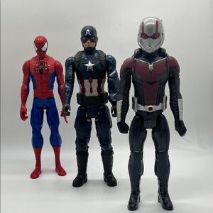 Superhero Action Figure Set - Red, Blue, Black